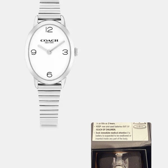 Coach Silver and White Oval Watch - Picture 3 of 3